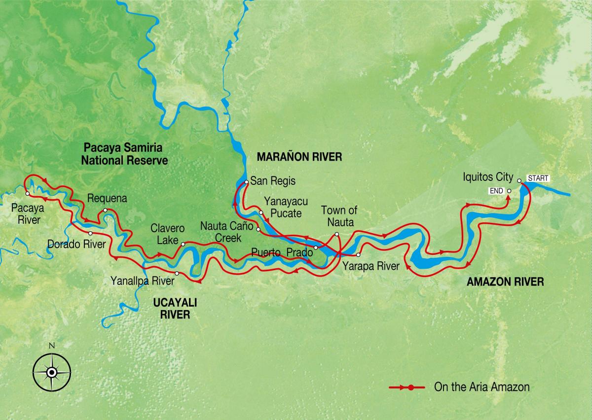 kort over amazon-floden Peru