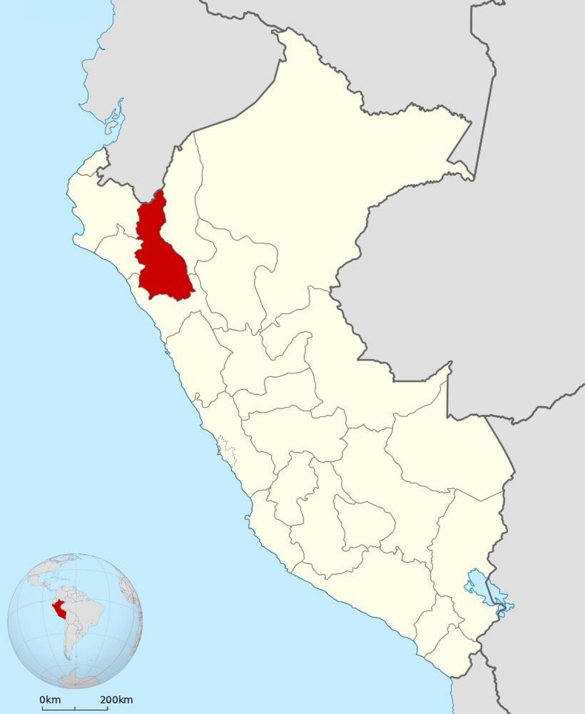 kort over cajamarca, Peru