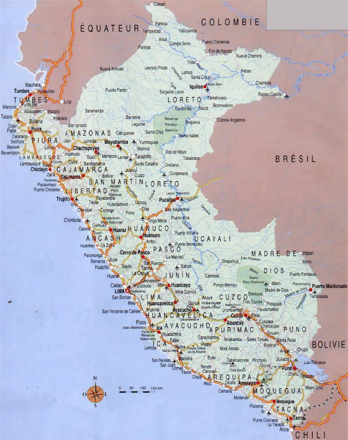 kort over Peru byer