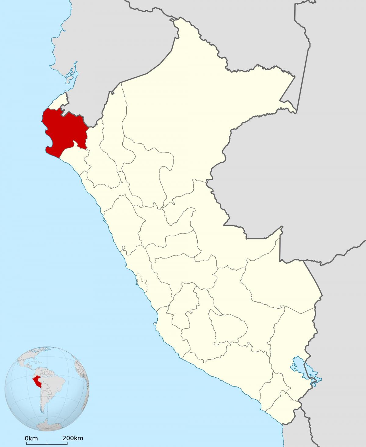 kort over Peru piura