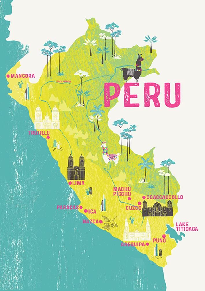 kort over Peru for børn