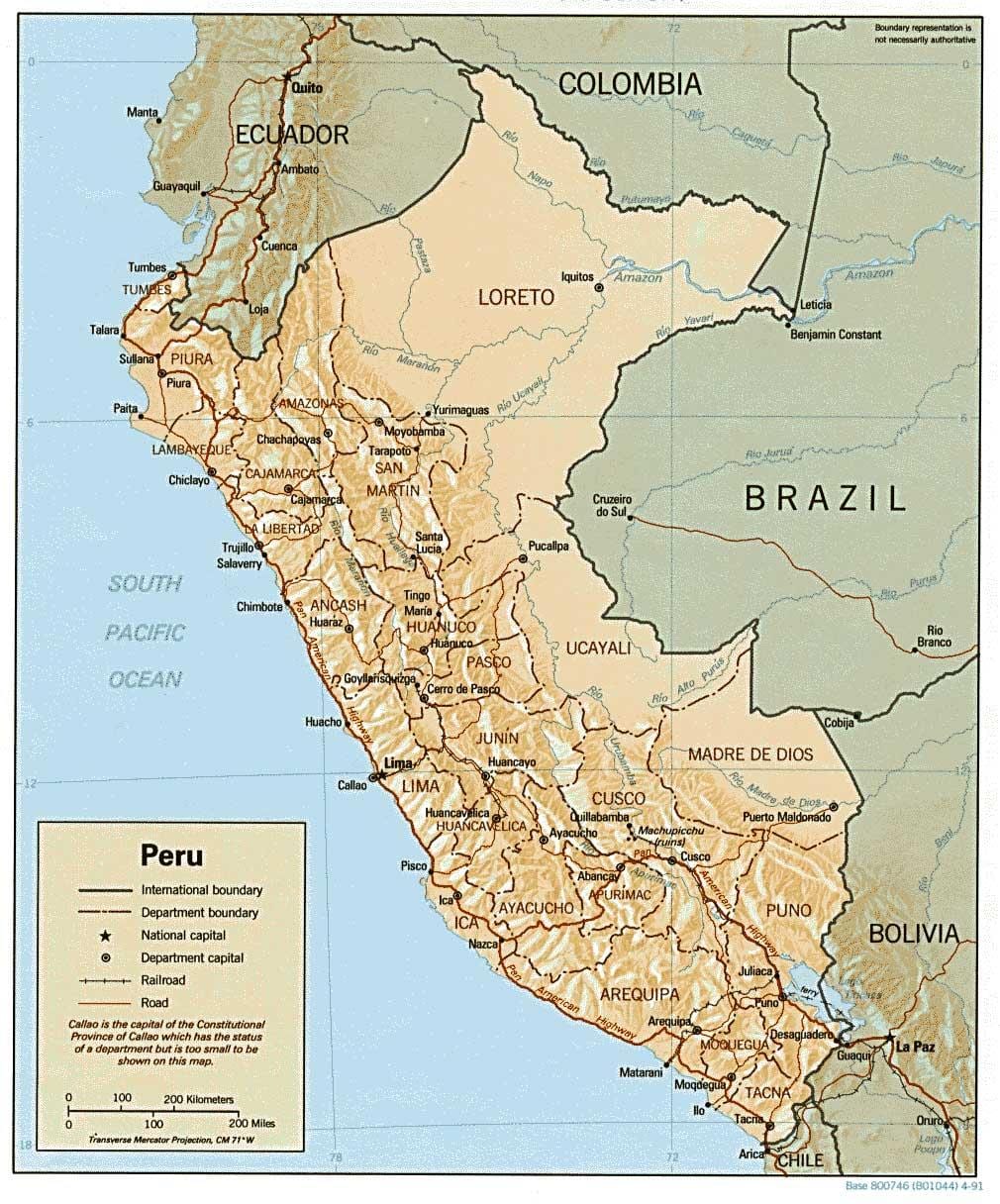 kort over Peru surf 