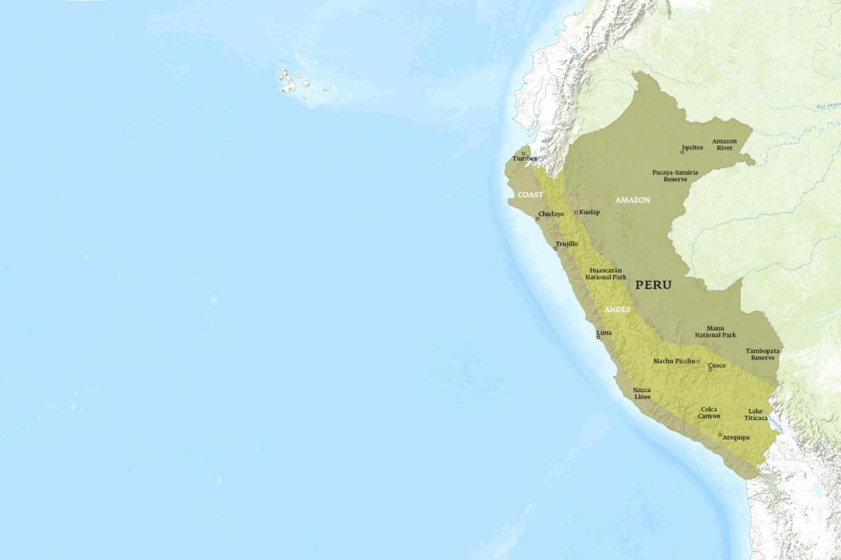 kort over Peru kuelap 