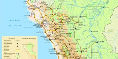 Kort over det nordlige Peru