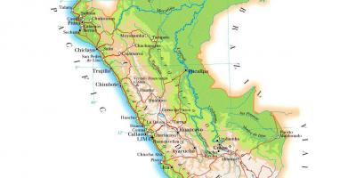 Kort over den fysiske kort over Peru