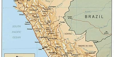 Kort over Peru surf 