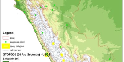 Kort over Peru højde