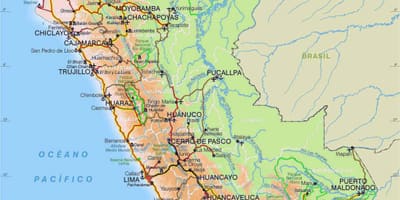 Kort over Peru vej