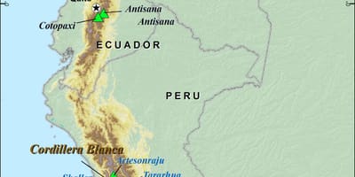 Peruvianske andesbjerge kort
