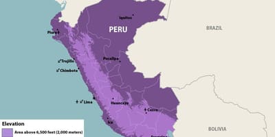 Kort over Peru zika